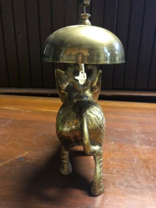 Brass Elephant Bell Ringer Hotel / Front Desk Vintage India? 3