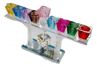 Oil/candles Menorah Chanukah Hanukkah Crystal Colorful W - Spinning Dreidel