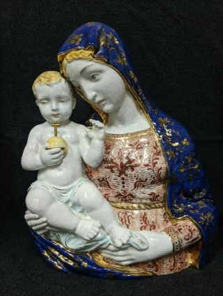 Eugenio Pattarino (italian 1885 - 1971) Large Madonna And Child - 16 " H