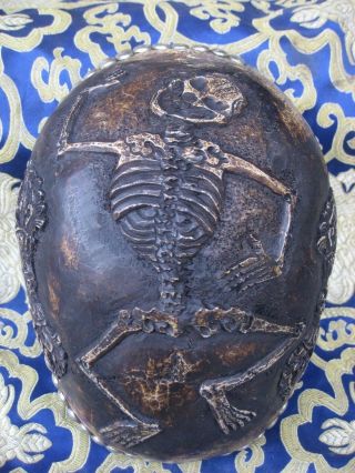 Antique Master Quality Hand Carved Tantrick Tibetan Kapala,  Nepal