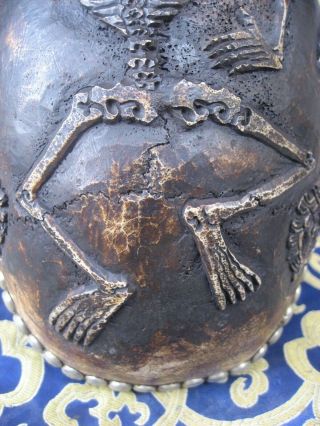 Antique Master Quality Hand Carved Tantrick Tibetan Kapala,  Nepal 3