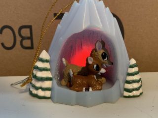 Enesco Rudolph The Red Nosed Reindeer Christmas Ornament Ice Cave Light Up