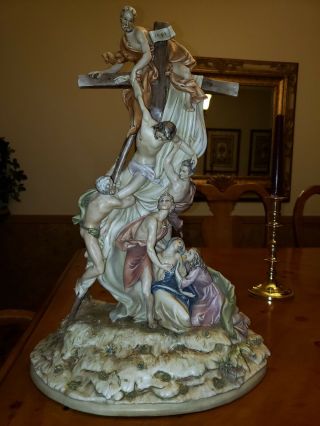 Vintage Antonio Borsato Christ On The Cross Large Statue Made In Italy