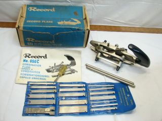 Minty Record Combination Plough Plow Plane 050c W/box Cutters Wood Tool 50 C