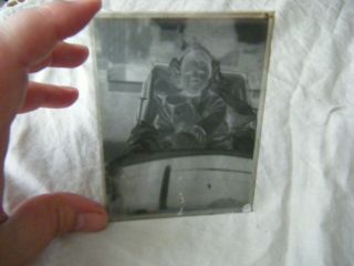 Antique Glass Photo Plate Negative,  Toddler Girl In Pram (ref1)