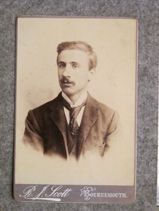 Victorian Cabinet Card - Gentlemans Portrait - Scott Of Bournemouth