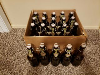20 (1 Case) Vintage Grolsch Beer Home Brew Bottle Brown Porcelain Flip Swing Top