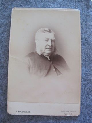 Victorian Cabinet Card - Male Portrait - A Horner - Market Place Settle
