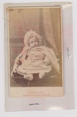 Small Cdv/cabinet Baby C1880/90s Timms & Son London Number 3