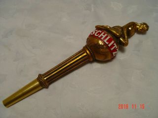 Schlitz Lady On The Globe Figural Beer Tap Handle - 13 "