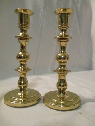 Pair Vintage 7 " Baldwin Brass Candlesticks Candle Holders Usa