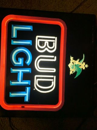 Vintage Bud Light Beer Light Sign - Neon Look Item 810 - 012