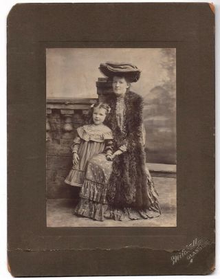 Large Photo By Mitchells,  Glasgow Of Mrs Thos Stobbs And Daughter Madge 1901
