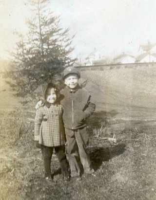 Qq211 Vtg Photo Brother & Sister C 1930 