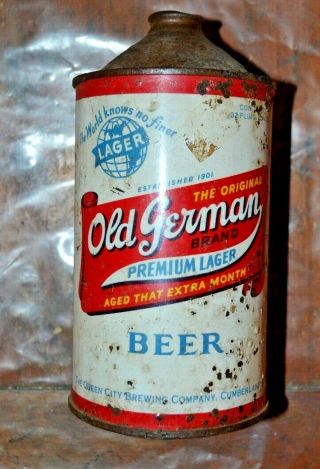 Old German 32 Ounce Cone Top Beer Can Off Grade