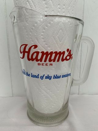 Vintage Hamm’s Beer Pitcher “from The Land Of Sky Blue Waters” 60 Oz Rare,