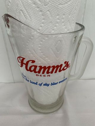 Vintage HAMM’S BEER Pitcher “From the Land of Sky Blue Waters” 60 oz Rare, 2