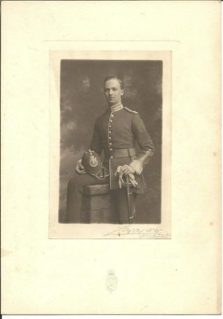 Military Officer In Full Uniform (rp Sepia Portrait On Board) C1910
