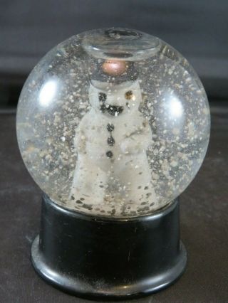 Vintage Glass Snow Globe With Snowman.  Atlas Crystal