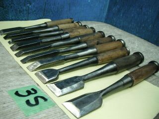 Japanese Chisel Nomi Set Of 10 Carpentry Tool Japan Blade