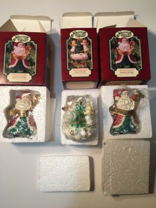 (3) Old Stock Vintage San Francisco Music Box Co.  Christmas Ornaments