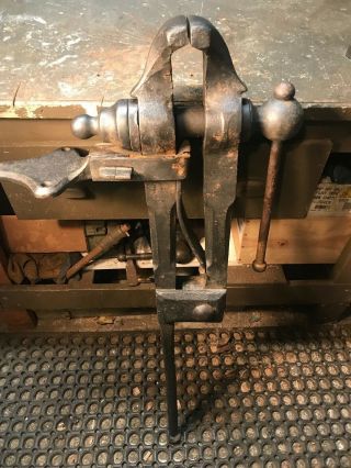 65 Lb.  Columbian Blacksmith Vise With 5 In Wide Jaws,  Dated 1903