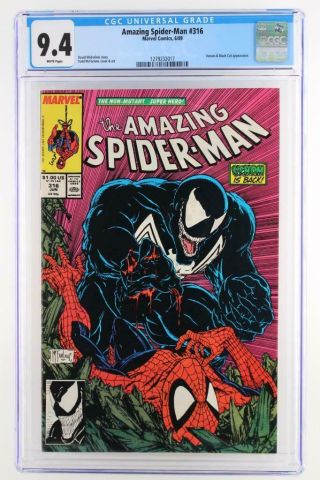 Spider - Man 316 - Near - Cgc 9.  4 Nm - Venom And Black Cat App