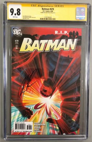 Batman 678 Cgc Ss 9.  8 Signed By Alex Ross R.  I.  P Batman Awesome Cover
