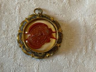 ✟ Reliquary Relic St.  Pius Pope X Vatican with Wax Seal and Thread 3