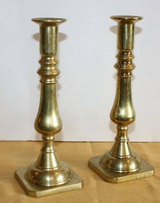 Pair Vtg 9 " Harvin Virginia Metal Crafters Heavy Brass Candle Holders 3001