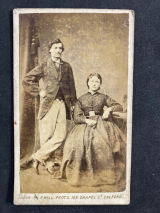 Victorian Carte De Visite Cdv: Couple: Hill : Salford