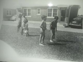 Vintage Photo Black African American Kid Playing With Whites