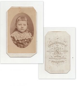 Very Old Photo Of Young Girl,  By Centennial Photographic Co Philadelphia (684