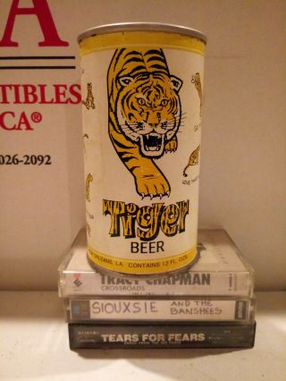 Tiger Beer Paper Label Pull Tab Beer Can Jackson Brewing Co.  Orleans,  La