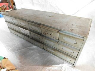 Vintage Industrial Steel Parts Drawers Chest Tool Box Steampunk Metal Cabinet