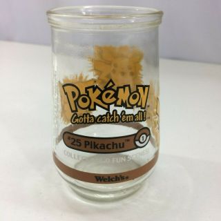 Pokemon Pikachu Welchs Jelly Jar Glass 25 1999 Nintendo 2