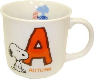 Vintage Snoopy Peanuts Initial Mug A Autumn Coffee Tea Cup Gift