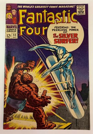 Fantastic Four 55 Marvel Comics 1966 Silver Surfer By Jack Kirby Vg/fn Classic