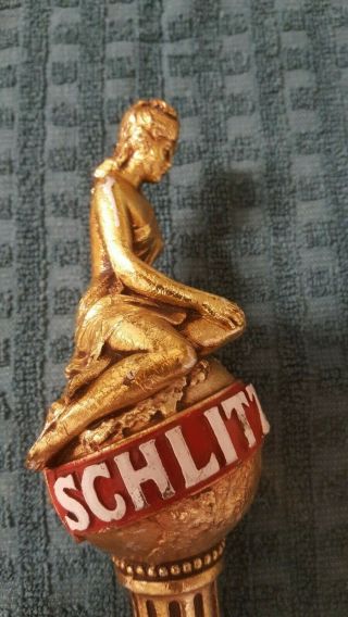 Vintage Schlitz Beer Bar Tap With Globe And Nude Lady