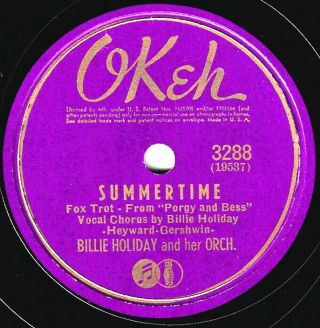 Okeh 3288: Billie Holiday & Orchestra - " Billie 