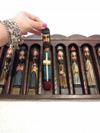 Unique Religious Movable Wood Carving Handmade The Last Supper Hang Picture