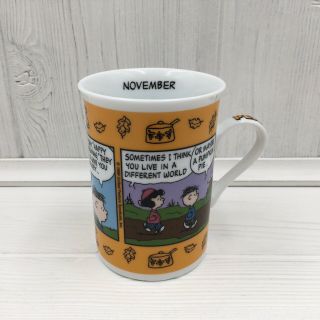 Danbury Peanuts Happy Thanksgiving November Comic Strip Coffee Mug