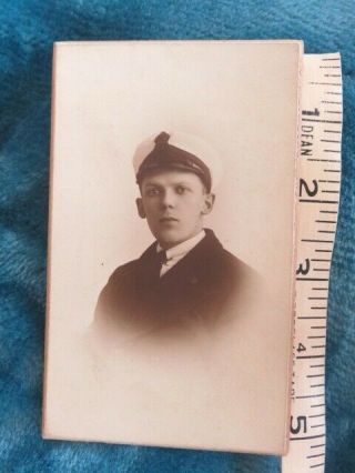 Cabinet Card Young Man In Uniform Antique Photo Victorian C.  1900