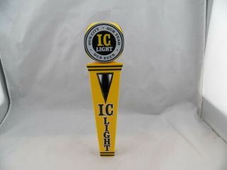 I.  C.  Light Beer Tap Handle Iron City 2 Pc.  12 " Tall Rare
