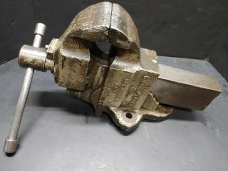 The Chas Parker Bench Vise 4” Jaws 5 - 1/2 ",  Cap.  Vintage Usa Machinist Tool