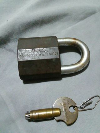 Old brass high security padlock NIX PIX SOLON LOCK CO.  key? 2