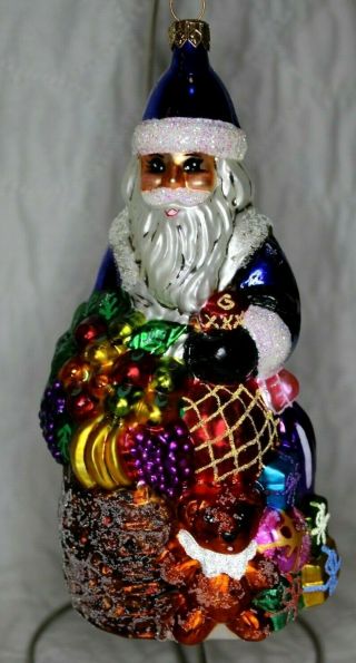 Christopher Radko Blown Glass Christmas Ornament,  Santa Toys