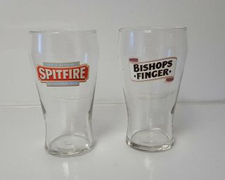 Spitfire Ale And Bishops Finger Pint Glass Beer