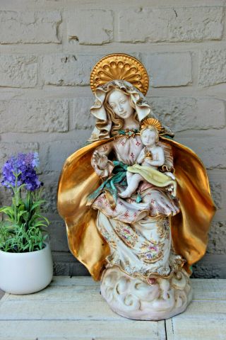 Pattarino School Madonna With Child Terracotta Italian Religious Statue