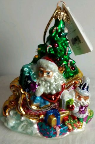 Christopher Radko Trim O Tree Christmas Santa Elf Snowman Ornament